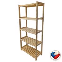 5 polcos fa polc 173×70×33 cm fenyő cseh gyártmány