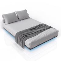 Ágy desing 140 x 200 fekete LED háttérvilágítással