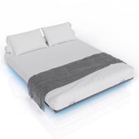 Ágy LED világítással 180x200 cm fekete fém keret