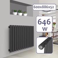 AQUAMARIN Vízszintes radiátor 600 x 886 x 52 mm