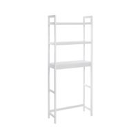 Bambusz és acél polc 3 szintes 63×26×170 cm fehér