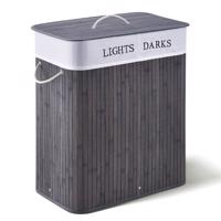 Bambusz szennyestartó 2 rekesszel 100 L szürke