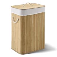 Bambusz szennyestartó kosár 72 l fedéllel és zsákkal