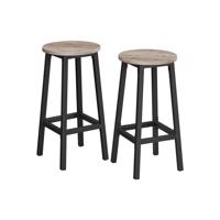 Bárszékek 65 cm 2 db szett ipari szürke/fekete