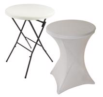 BISTRO Partiasztal rugalmas huzattal világosszürke