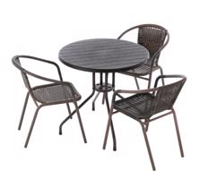 Bútor szett erkélyre 3 székkel és asztallal barna