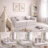 Design moduláris gyerek kanapé 150 cm világos bézs