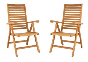 DIVERO Összecsukható szék teakfa 2 db