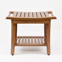 DIVERO Szék tartóval tömör teak 47,2 x 33,5 x 56 cm