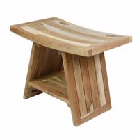 DIVERO Szék tömör teak 60 x 35 x 45 cm natúr