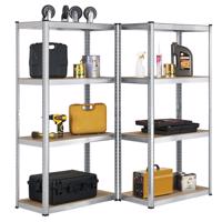 Easy tároló polc készlet 2 db 4 polcos fém és MDF 160x80