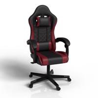 Ergonomikus gamer szék fekete/piros párnákkal