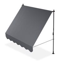 Erkély napellenző Kapstadt szürke 200x120 cm fúrás nélküi