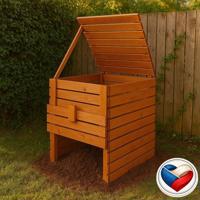 Fa komposztáló 1200 L cseh gyártmány tömör fa