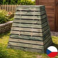 Fa komposztáló 800 L piramis alakú cseh gyártmány zöld