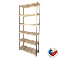 Fa polc 213×70×33 cm 6 polc fenyő cseh gyártmány