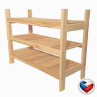 Fa polcos állvány 3 polcos 60 x 64 x 25 cm cseh gyártmány