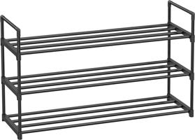Fém cipőtartó 3 szintes 92 x 30 x 54 cm fekete