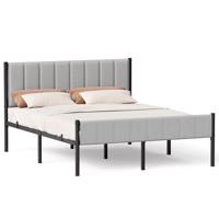 Franciaágy kárpitozott fejtámlával  207x161,5 cm szürke