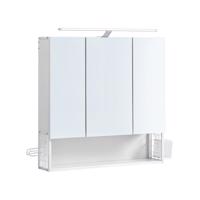 Fürdőszobaszekrény tükör/ LED lámpával 70 × 70 cm fehér