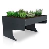 Garázs robotfűnyíróhoz virágcseréppel antracit acél