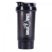 Gorilla Sports Shaker 500 ml rekesszel fekete