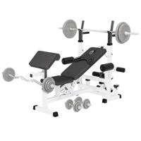 Gorilla Sports Súlyzópad + öntöttvas súlytárcsa szett fehér