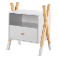 Gyerek éjjeliszekrény  fiókkal és polccal fehér