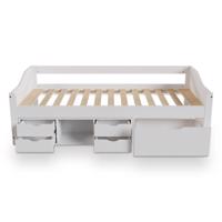 Gyerekágy tárolóhellyel 90 x 200 cm rácsos ágyrácskal fehér