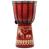 Gyermek Djembe dob elefánt kézzel készített 30 cm
