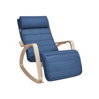 Hintaszék lábtartóval és párnával sötétkék