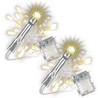 Karácsonyi LED lánc 2x50 dióda 5 m időzítő  meleg fehér