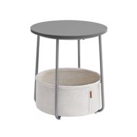 Kerek dohányzóasztal szövetkosárral  45×51 cm szürke