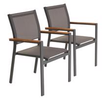 Kerti egymásra rakható fém szék  2 db szett antracit