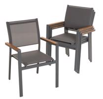 Kerti egymásra rakható fém szék 4 db szett antarcit