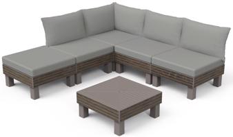 Kerti műanyag bútor garnítúra  ELEMENTS SIGNATURE barna