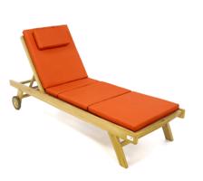 Kerti nyugágy DIVERO párnával narancssárga