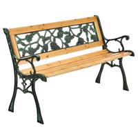 Kerti pad 122 cm rózsa motívum fa/öntöttvas