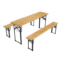 Kerti söröző szett összecsukható fa/fém 170 cm