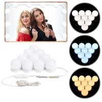 LED sminklámpa füzér 10 izzóval USB állítható fény