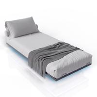 LED világítású egyszemélyes fém ágy 90x200 cm