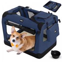 Leopet® Szállító doboz kutyáknak M 60 x 42 x 42 cm kék
