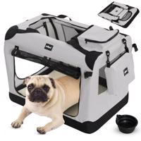 Leopet® Szállítódoboz kutyáknak S 49,5 x 34,5 x 35 cm szürke