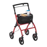 Mobil járókeret 110 kg forgó kerék/ táska aluminium piros