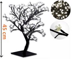 NEXOS Dekoratív fa virágokkal LED 45 cm hideg fehér