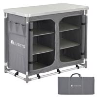 Összecsukható kempingkonyha 97 x 50 x 78 cm szürke