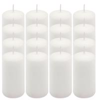 Oszlopgyertya szett paraffin 5×10 cm 16 db fehér