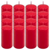 Oszlopos gyertya készlet 10 cm Ø 5 cm 16 db piros