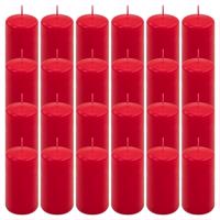 Oszlopos gyertya készlet 10 cm Ø 5 cm 24 db piros