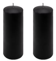 Oszloposgyertya szett  2 db magasság 20 cm  Ø 7,5 cm fekete